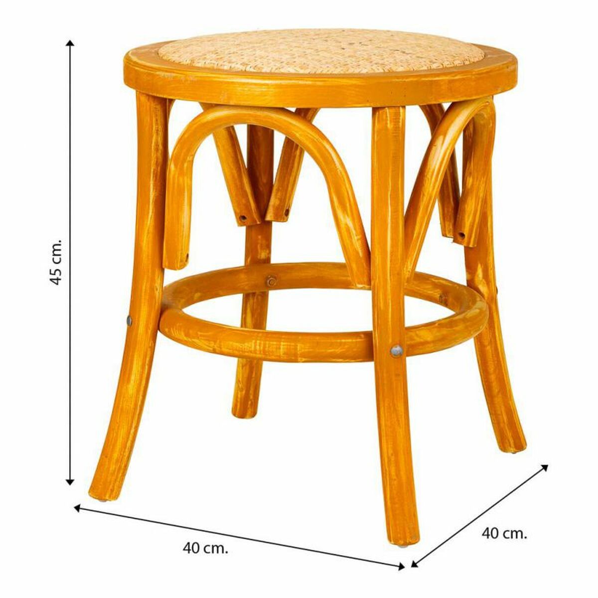 Sittpall Alexandra House Living Brun Trä Rattan 40 x 45 x 40 cm - 8