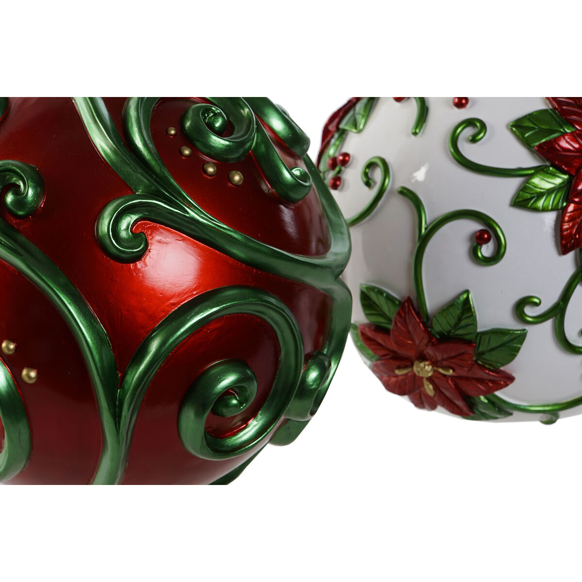 Julgranskula Home ESPRIT Röd Grön Harts 24 x 24 x 28 cm (2 antal) - 2