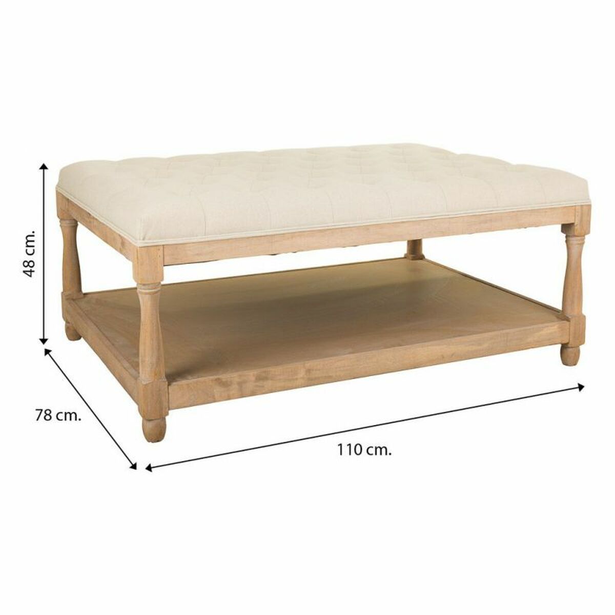 Sittpall Alexandra House Living Kräm Gummi Trä 78 x 48 x 110 cm - 7
