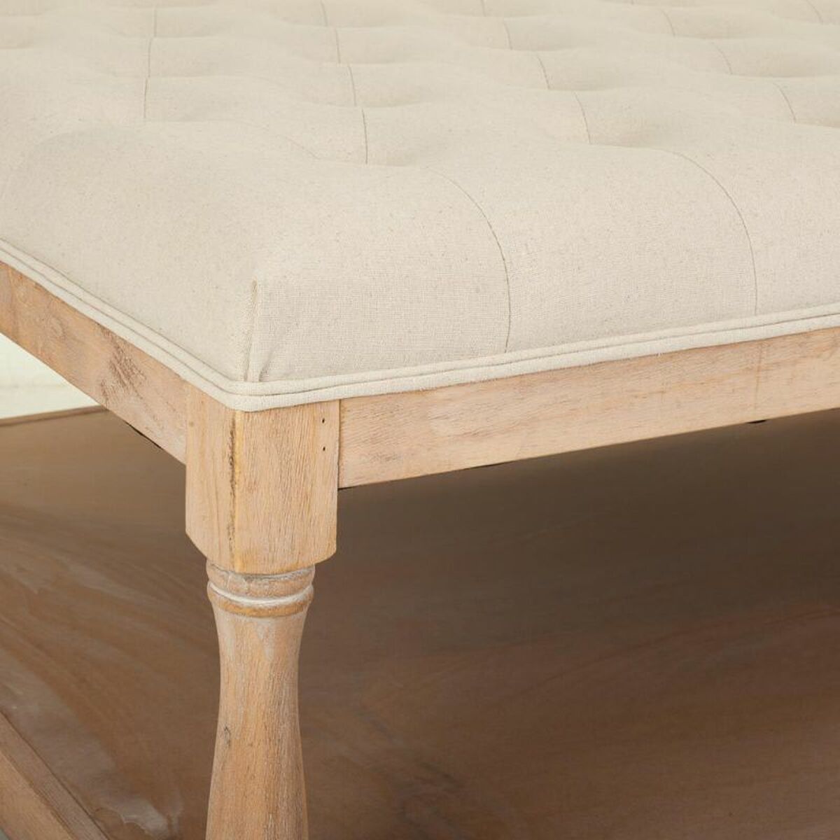 Sittpall Alexandra House Living Kräm Gummi Trä 78 x 48 x 110 cm - 5