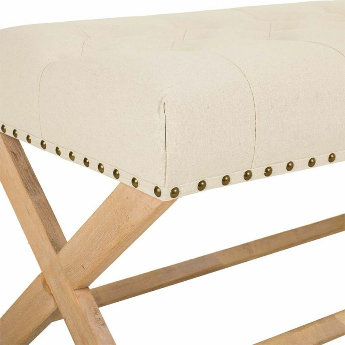 Sittpall Alexandra House Living Kräm Gummi Trä 46 x 45 x 130 cm - 4