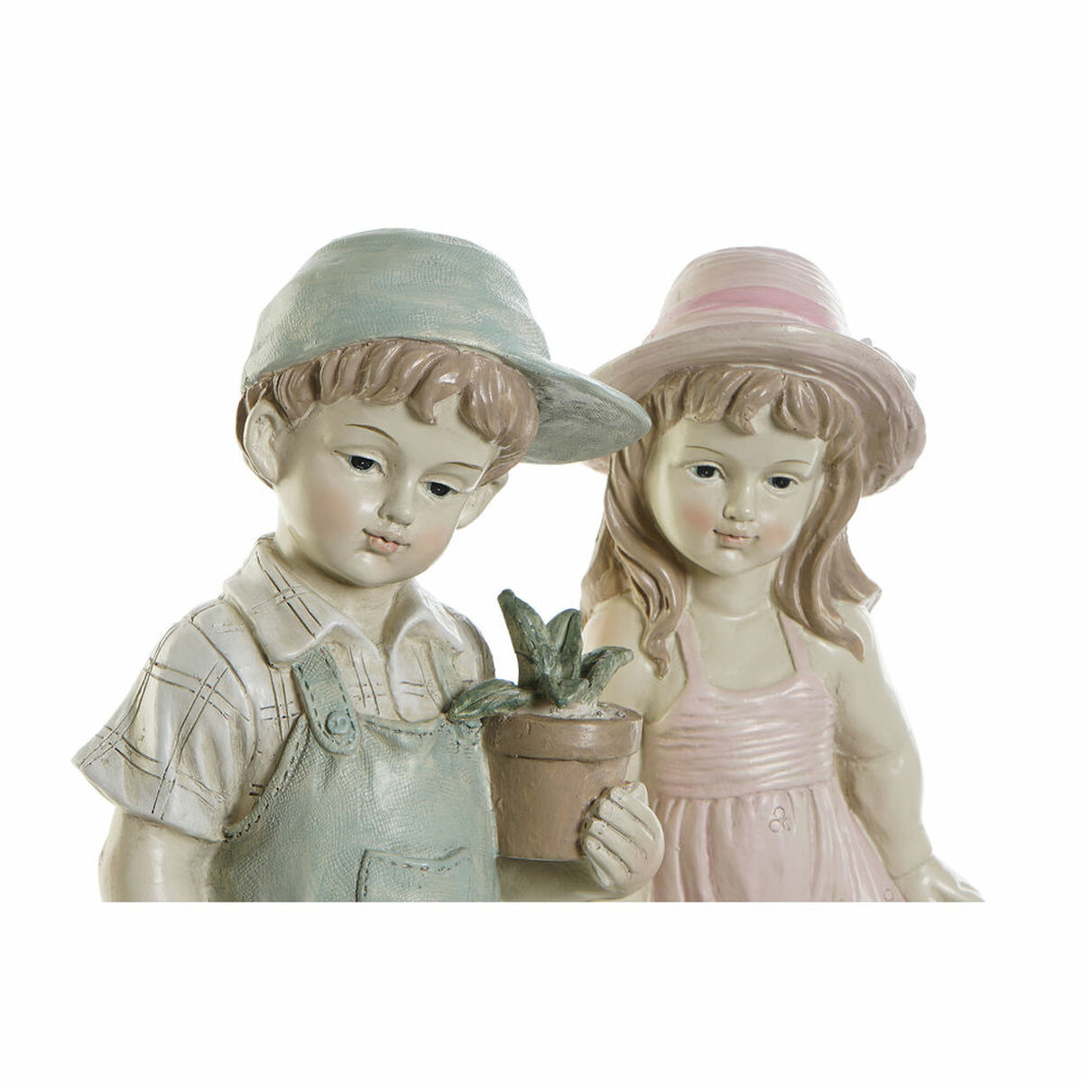 Prydnadsfigur DKD Home Decor Blå Rosa Harts Barn (18 x 15 x 41 cm) (2 pcs) - 2