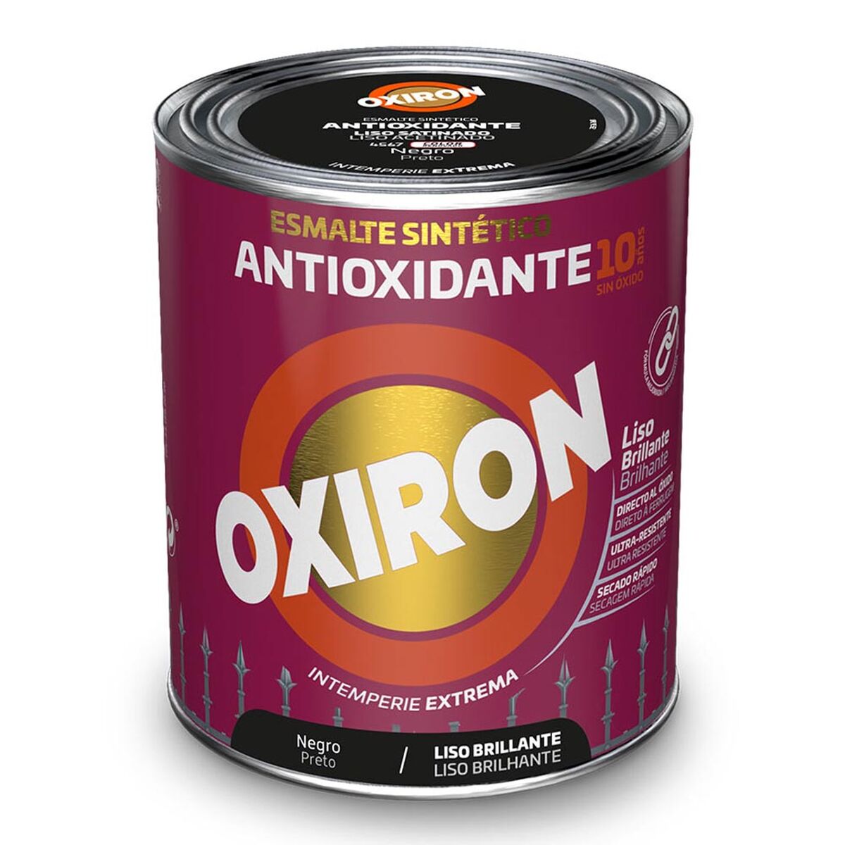 Syntetisk emaljfärg Oxiron Titan 5809080 250 ml Svart Antioxiderande - 2