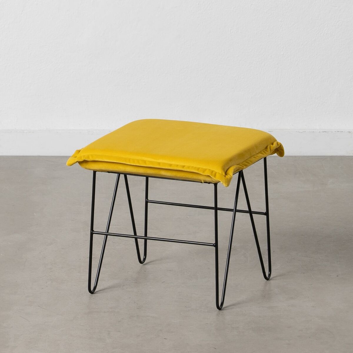 Puff Syntetmaterial Metall Gul 40 x 40 x 35 cm - 7