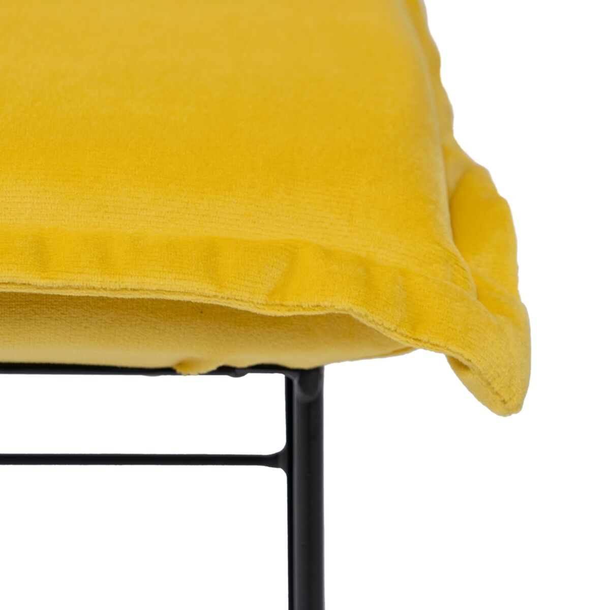 Puff Syntetmaterial Metall Gul 40 x 40 x 35 cm - 4