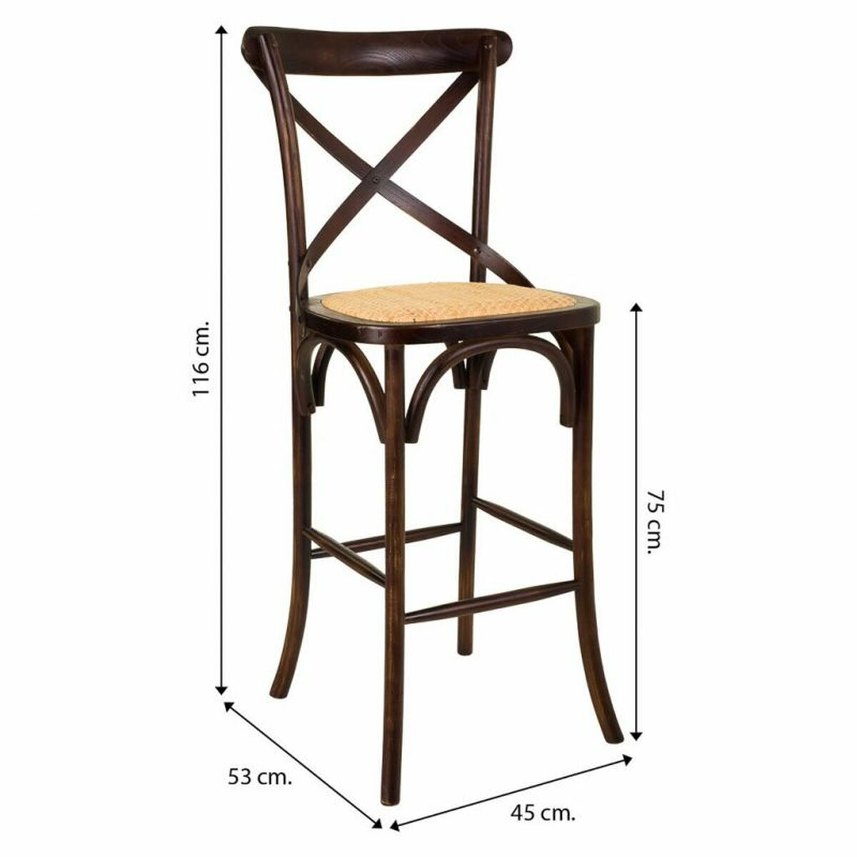 Sittpall Alexandra House Living Brun Rattan Björk 53 x 116 x 45 cm - 8