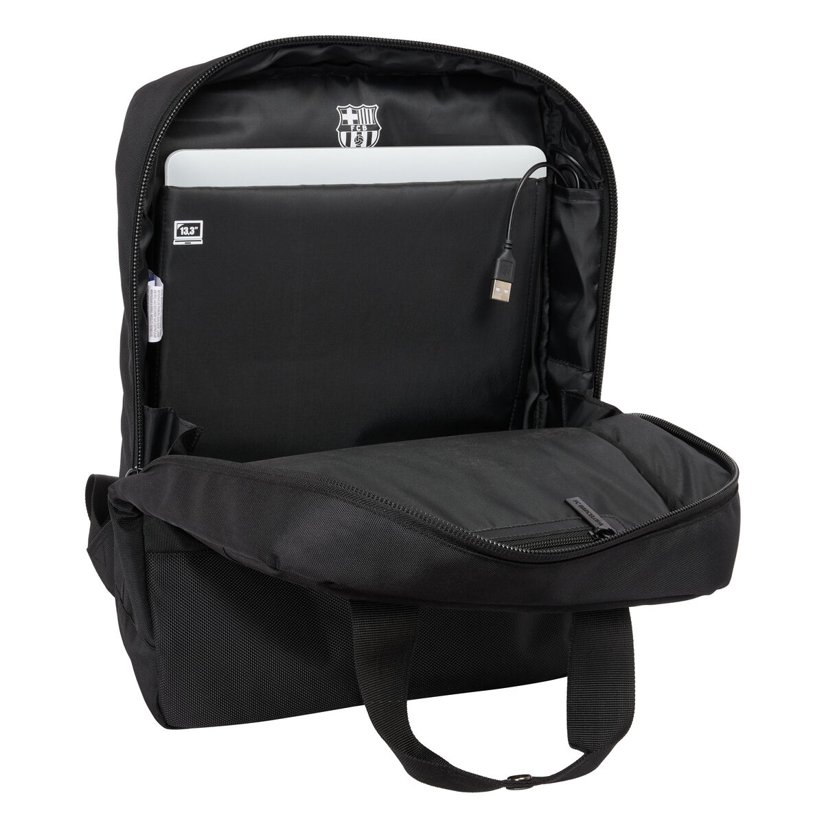 Laptopryggsäck F.C. Barcelona Premium Svart 29 x 39 x 11 cm 13,3" - 3