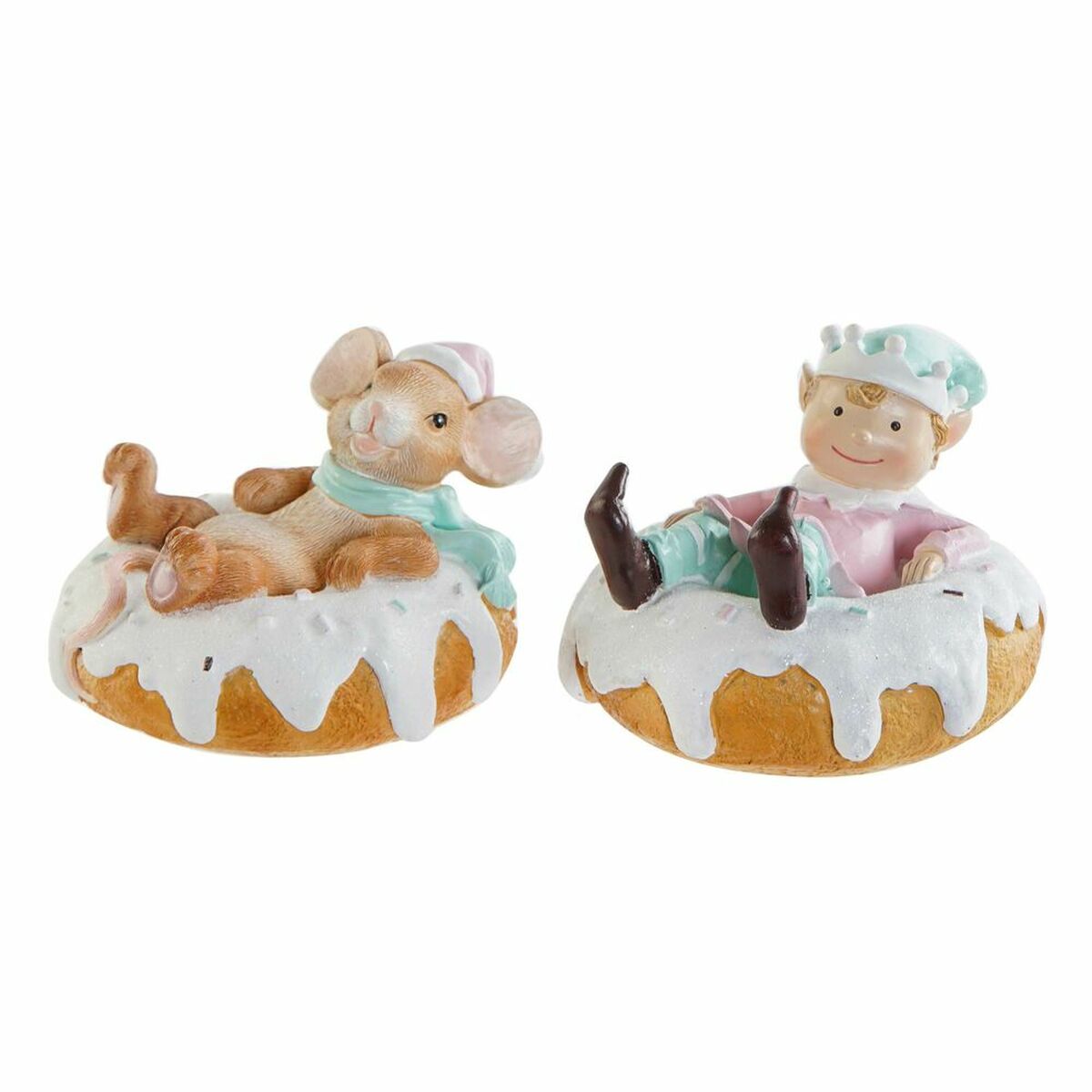 Prydnadsfigur DKD Home Decor Harts Mus (2 pcs) (11.5 x 11 x 8 cm)