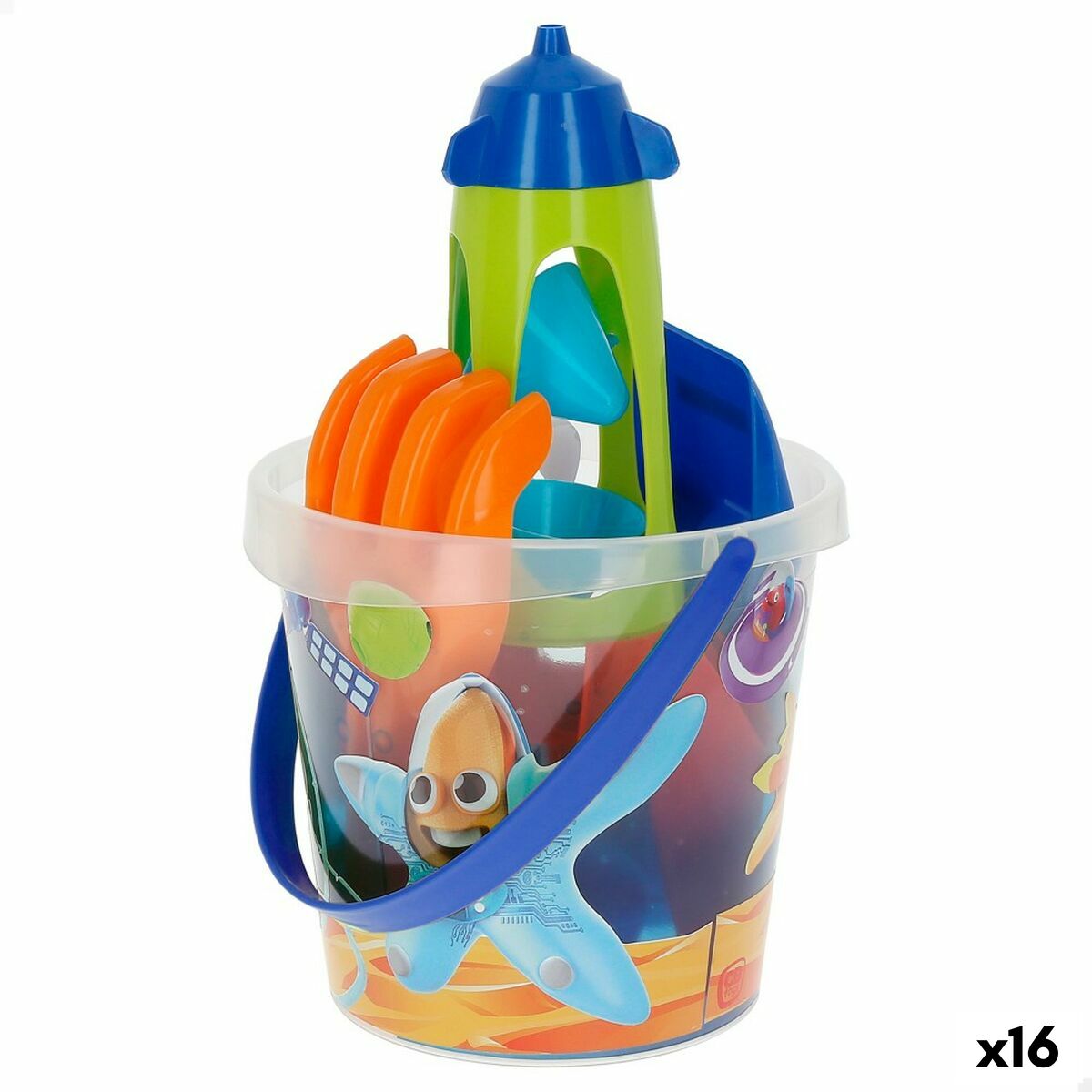 Strandleksaker set Colorbaby Mr Craby Ø 18 cm polypropen (16 antal) - 6