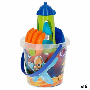 Strandleksaker set Colorbaby Mr Craby Ø 18 cm polypropen (16 antal)