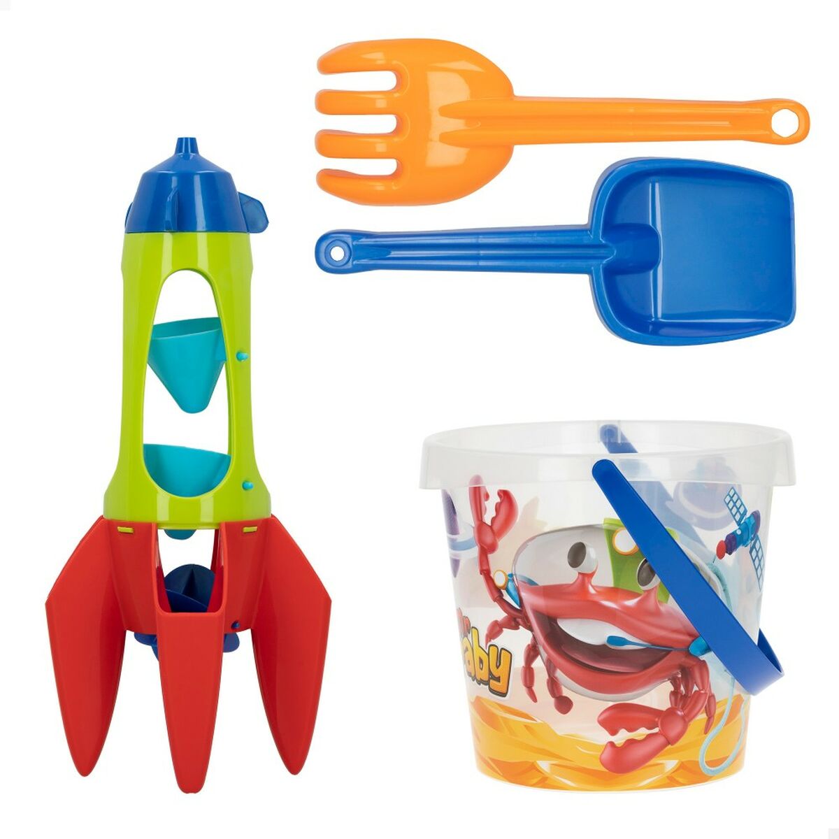 Strandleksaker set Colorbaby Mr Craby Ø 18 cm polypropen (16 antal) - 8