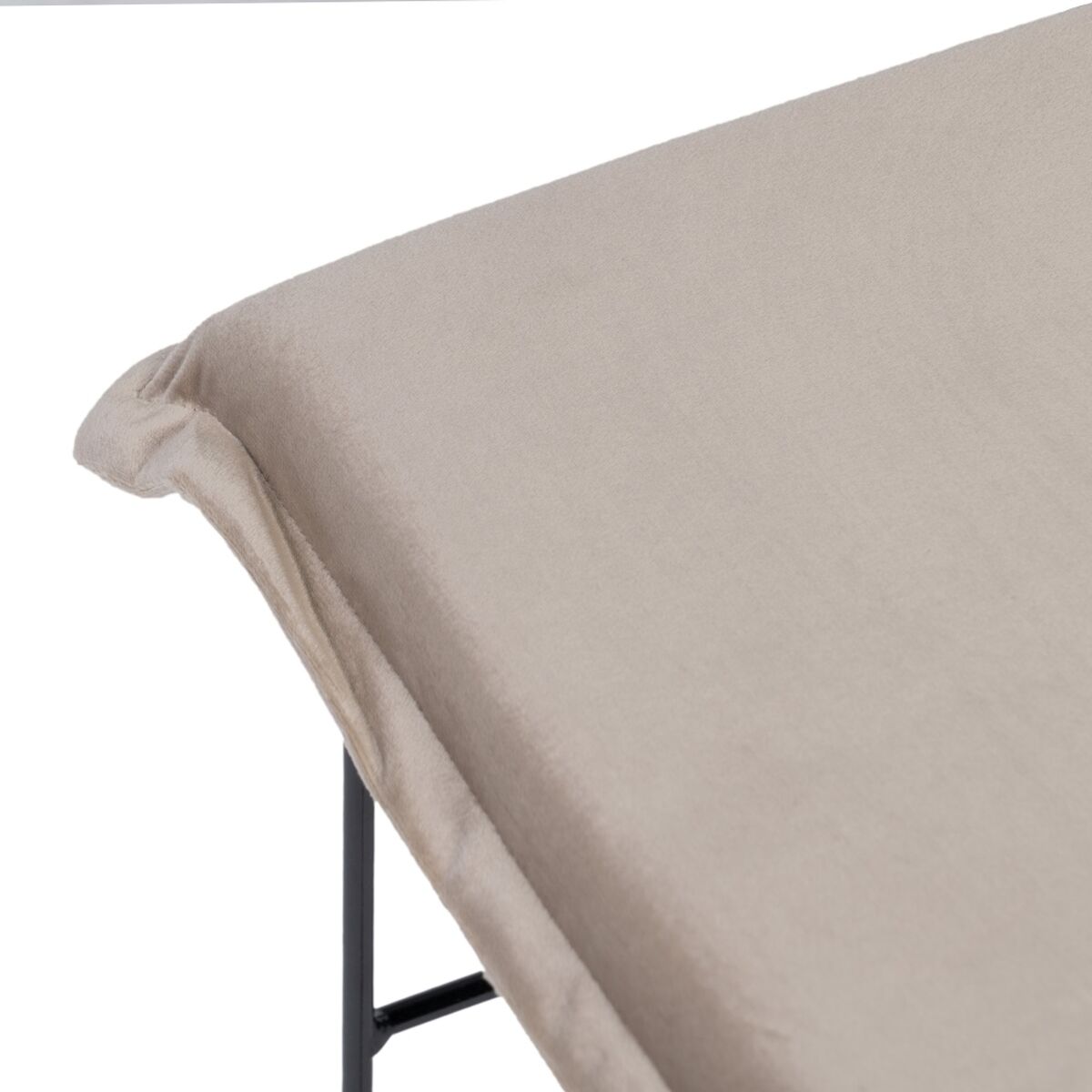 Puff Syntetmaterial Beige Metall 40 x 40 x 35 cm - 5
