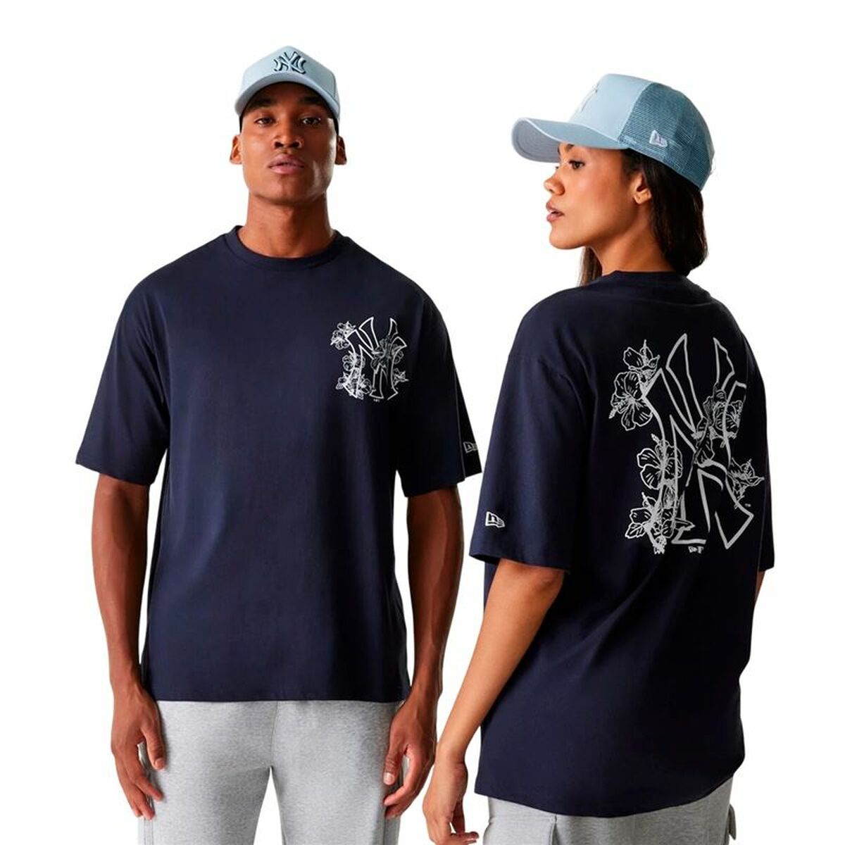 T-shirt med kortärm Herr New Era New Era Mlb Floral Grphc Os Neyyan Marinblå