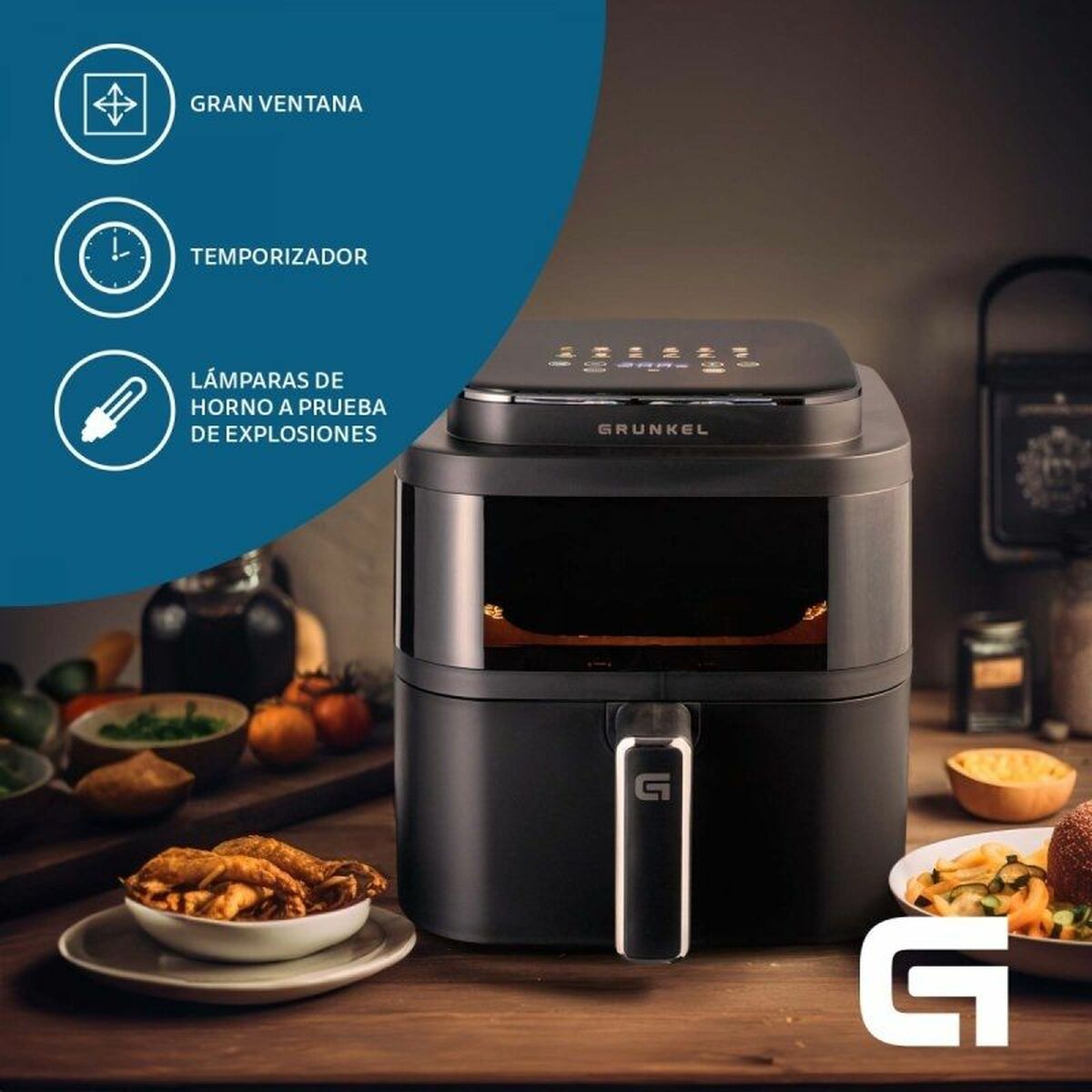 Luftfritös Grunkel Light Fryer 1400 W 6 L Svart - 3