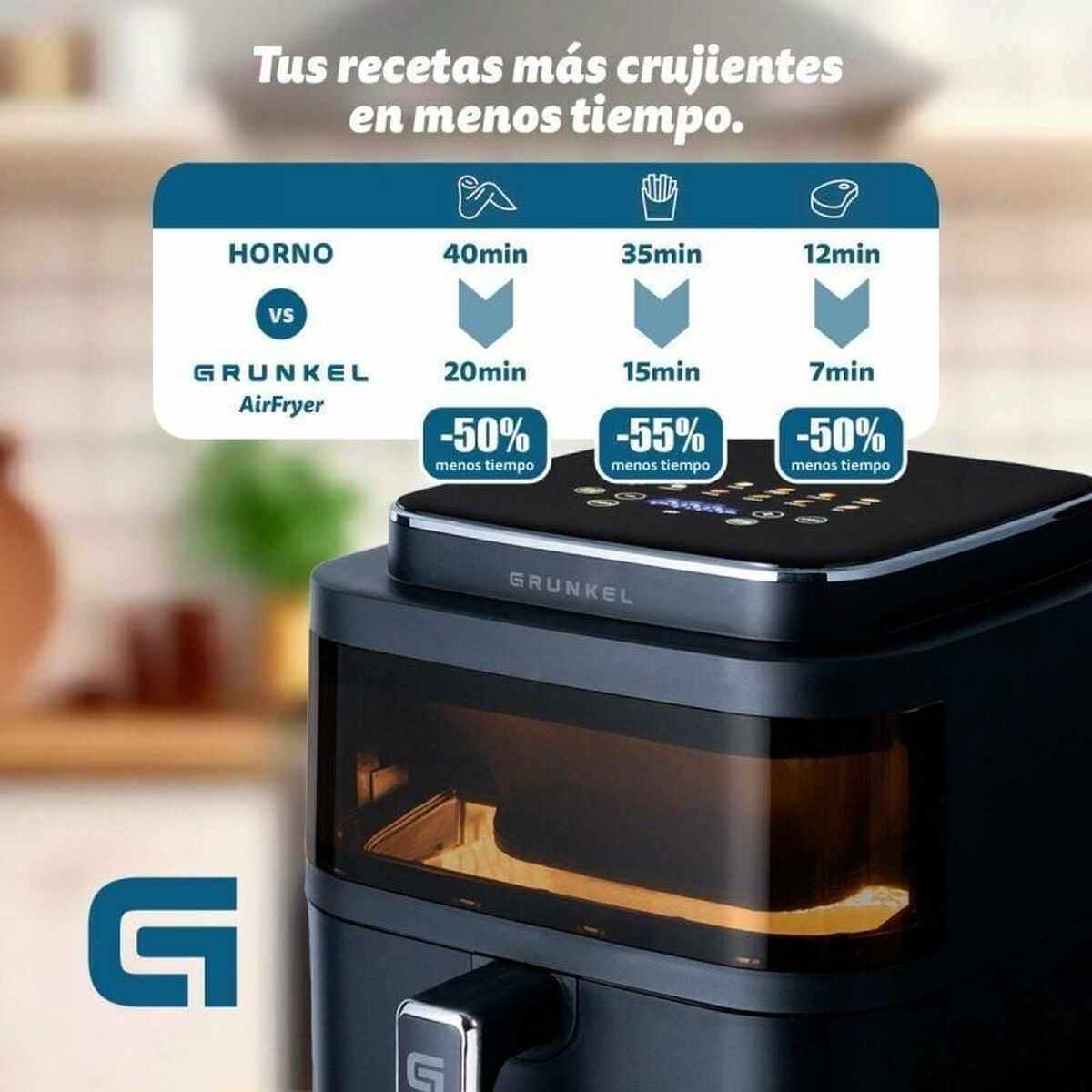 Luftfritös Grunkel Light Fryer 1400 W 6 L Svart - 2