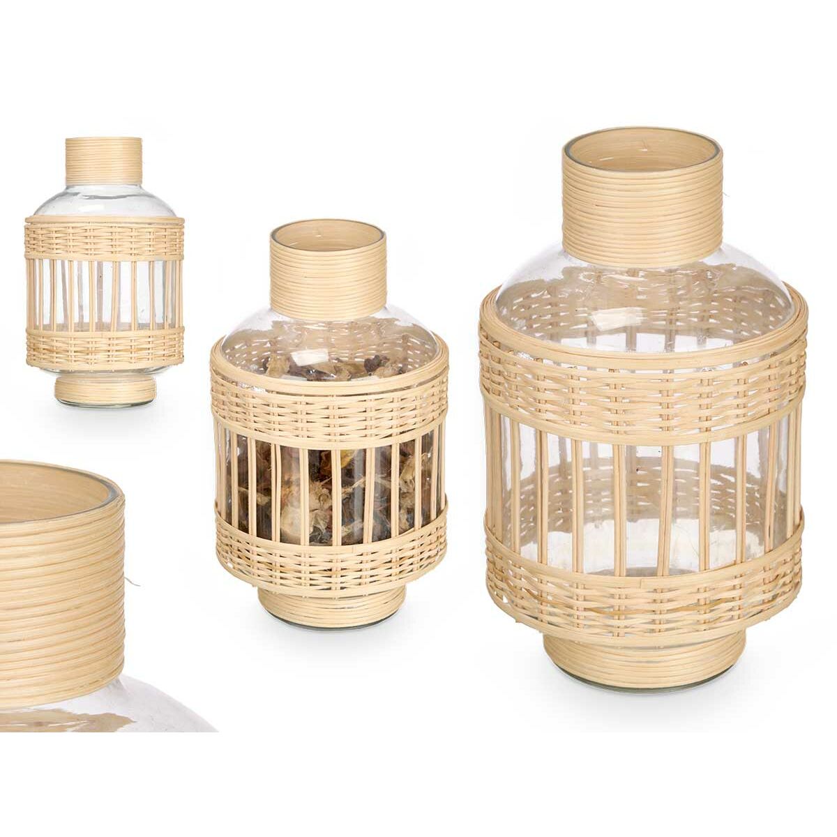 Dekorativ flaska Gift Decor Transparent Naturell 16 x 27,5 x 16 cm (6 antal) - 3