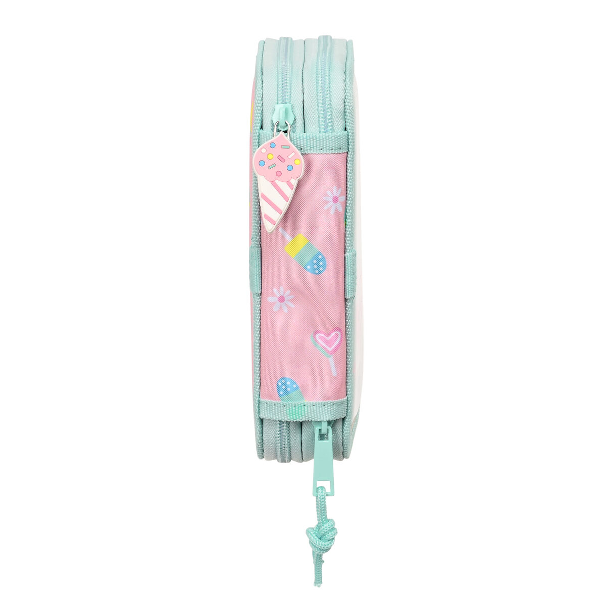 Dubbelt pennfodral Peppa Pig Ice cream Rosa Mint 12.5 x 19.5 x 4 cm (28 Delar) - 3