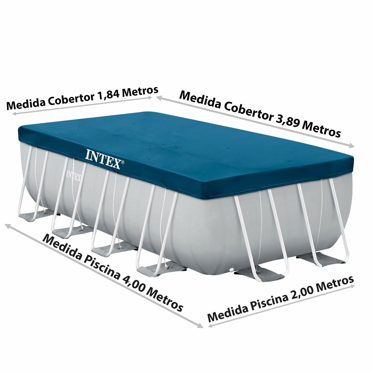 Pool Cover Intex 28037 4 x 2 m Blå Marinblå - 4