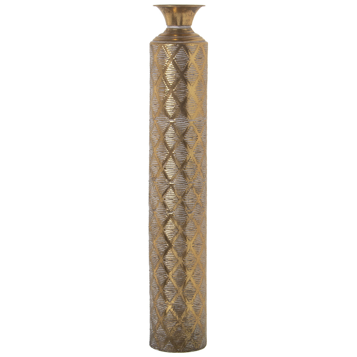 Vas Alexandra House Living Gyllene Metall 13 x 13 x 76 cm