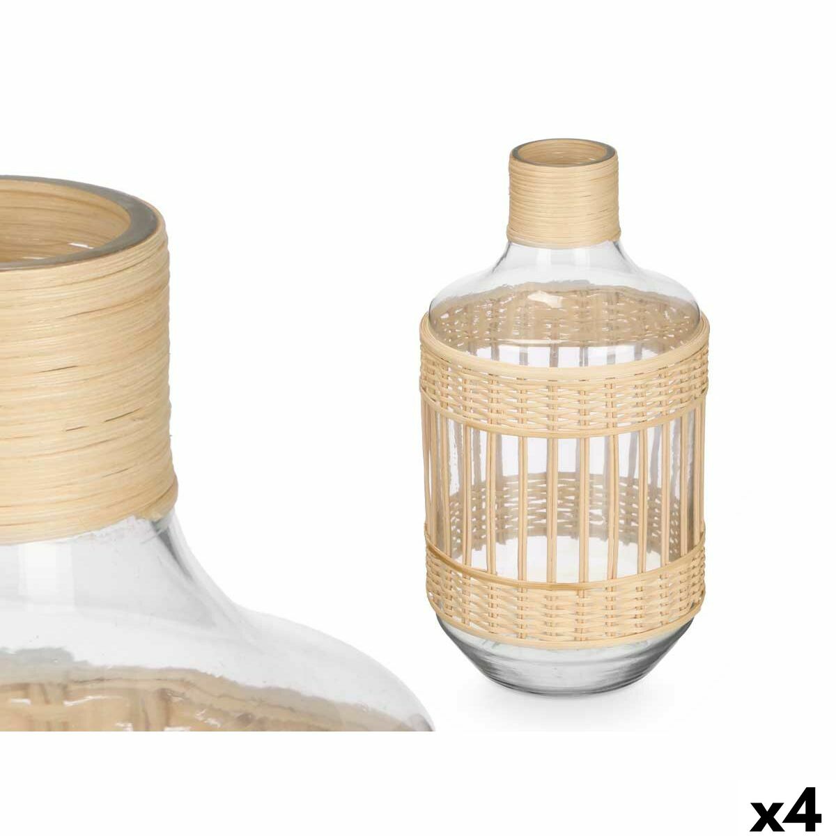 Dekorativ flaska Gift Decor Transparent Naturell 18 x 34 x 18 cm (4 antal)