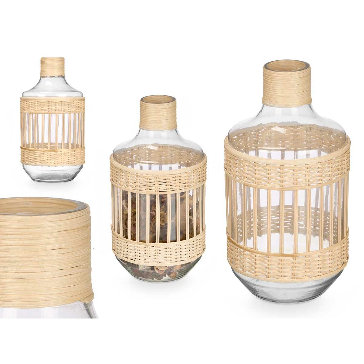 Dekorativ flaska Gift Decor Transparent Naturell 18 x 34 x 18 cm (4 antal) - 3