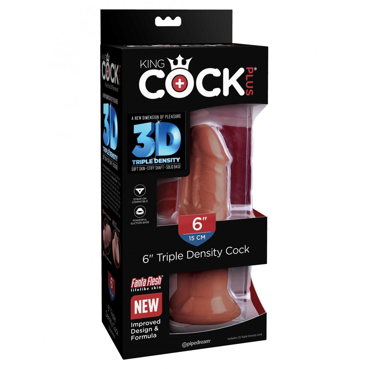 Realistisk dildo Pipedream - King Cock TPE Ø 4,3 cm (15,2 cm) - 2