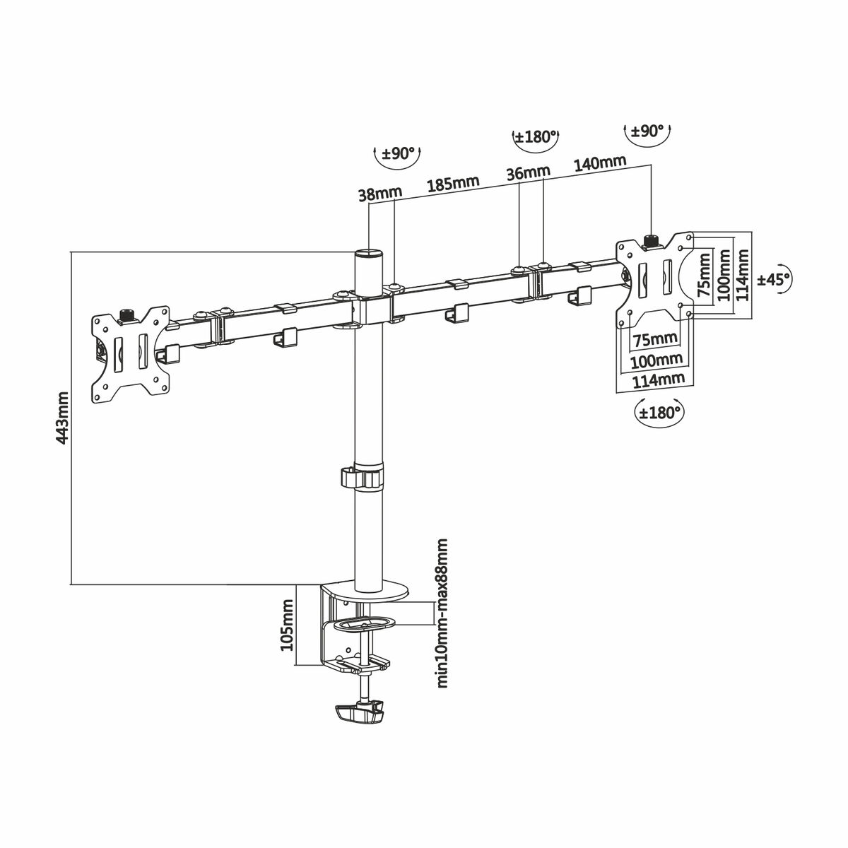 Bordfäste för Skärm Aisens DT32TSR-041 13" - 3