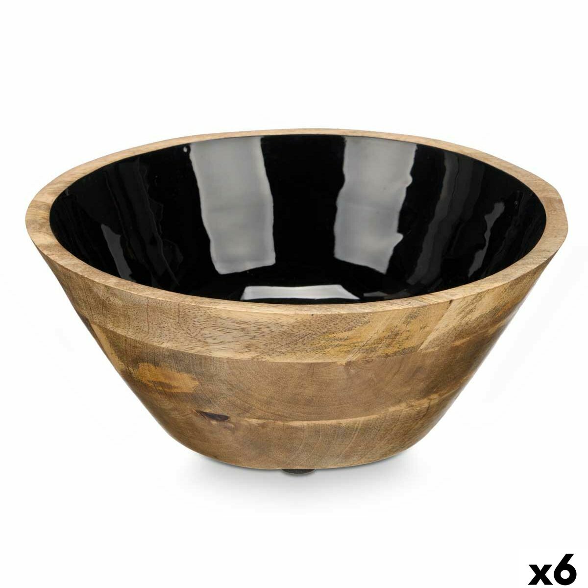 Skål Gift Decor Svart 24,3 x 10,5 x 24,3 cm (6 antal)