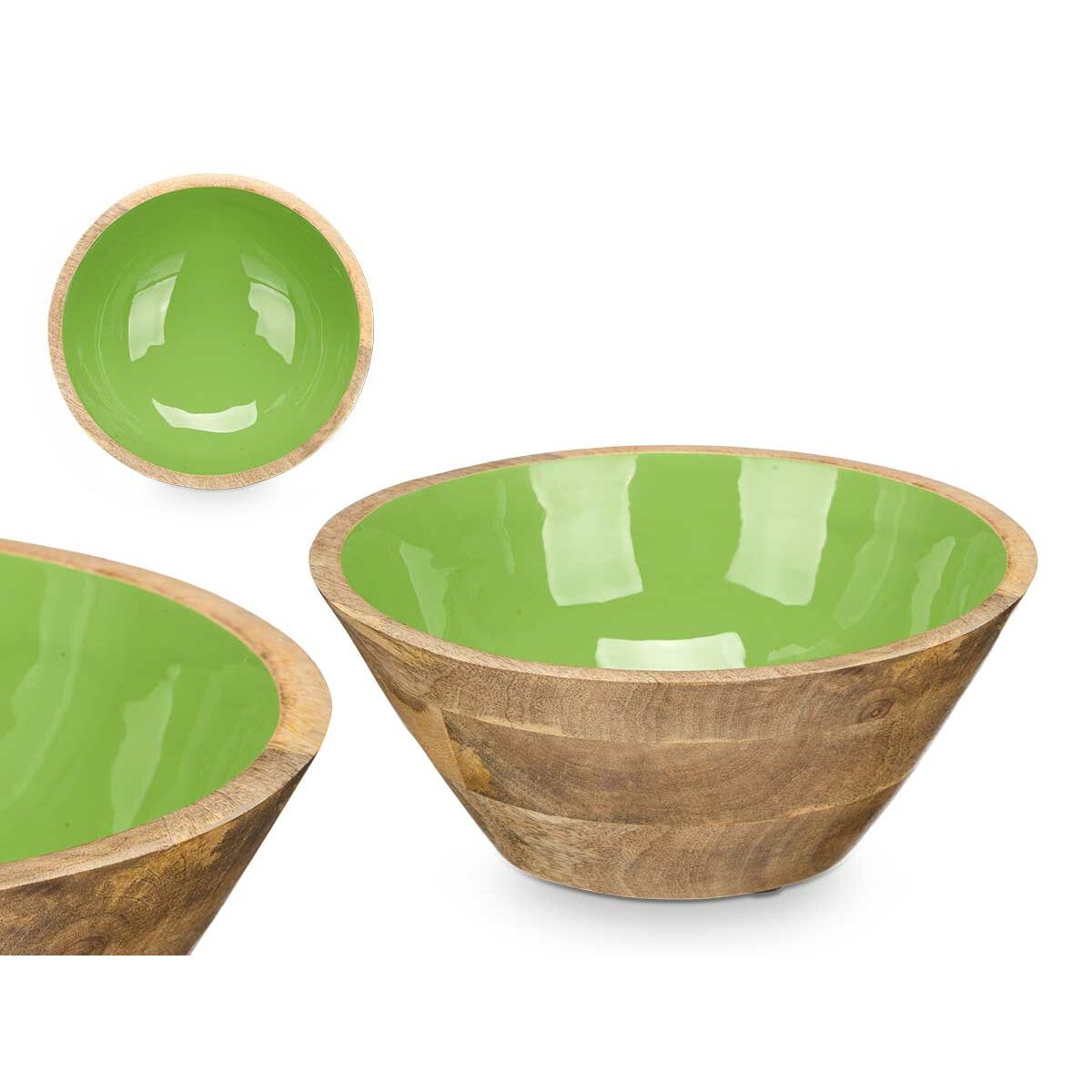 Skål Gift Decor Grön 24,3 x 10,5 x 24,3 cm (6 antal) - 3