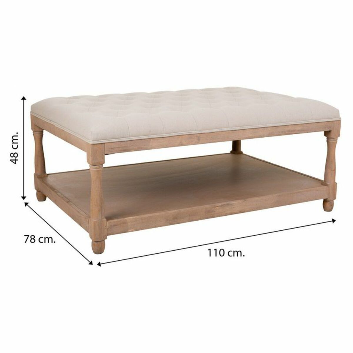 Sittpall Alexandra House Living Grå Kräm 78 x 48 x 110 cm - 7