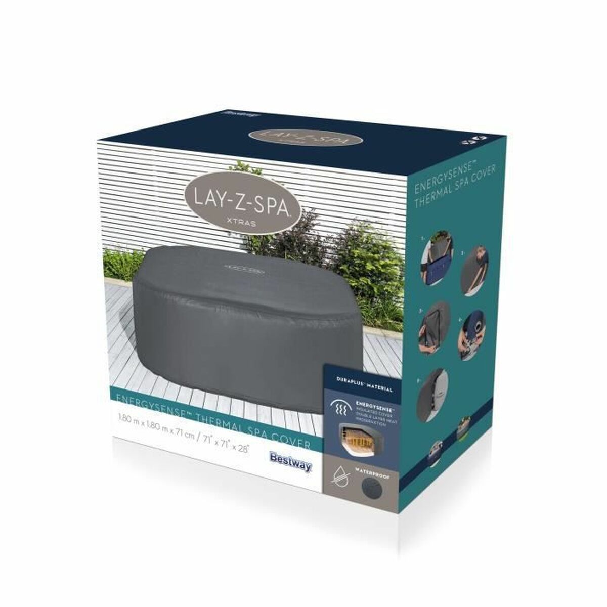 Pool Cover Bestway LAY-Z-SPA Grå - 4