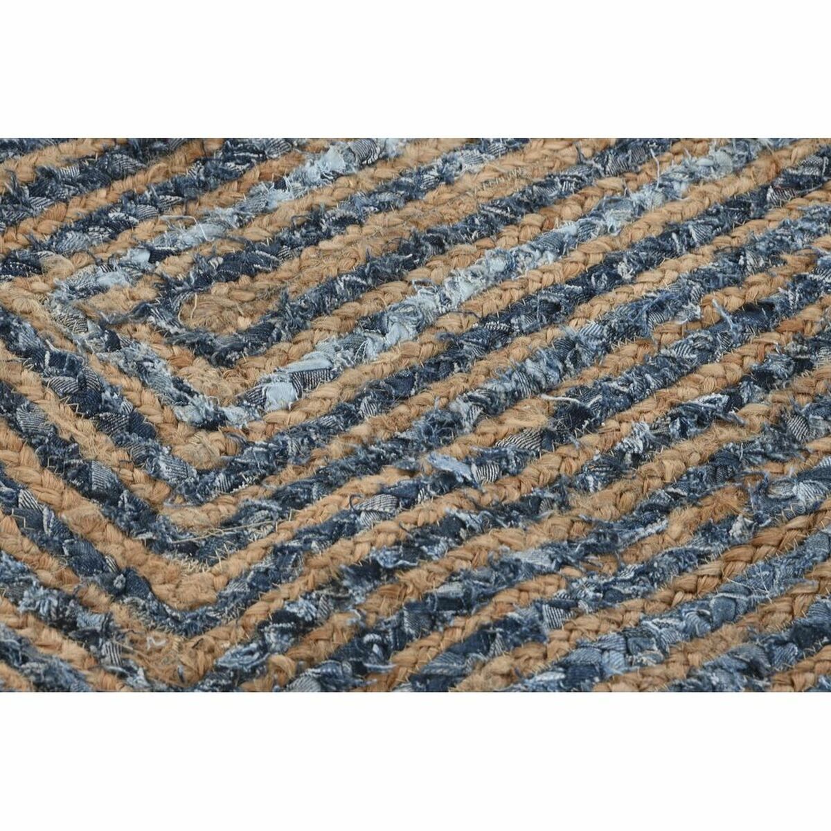 Matta DKD Home Decor Blå Bomull Multicolour Indier Jute 160 x 230 x 1 cm - 11