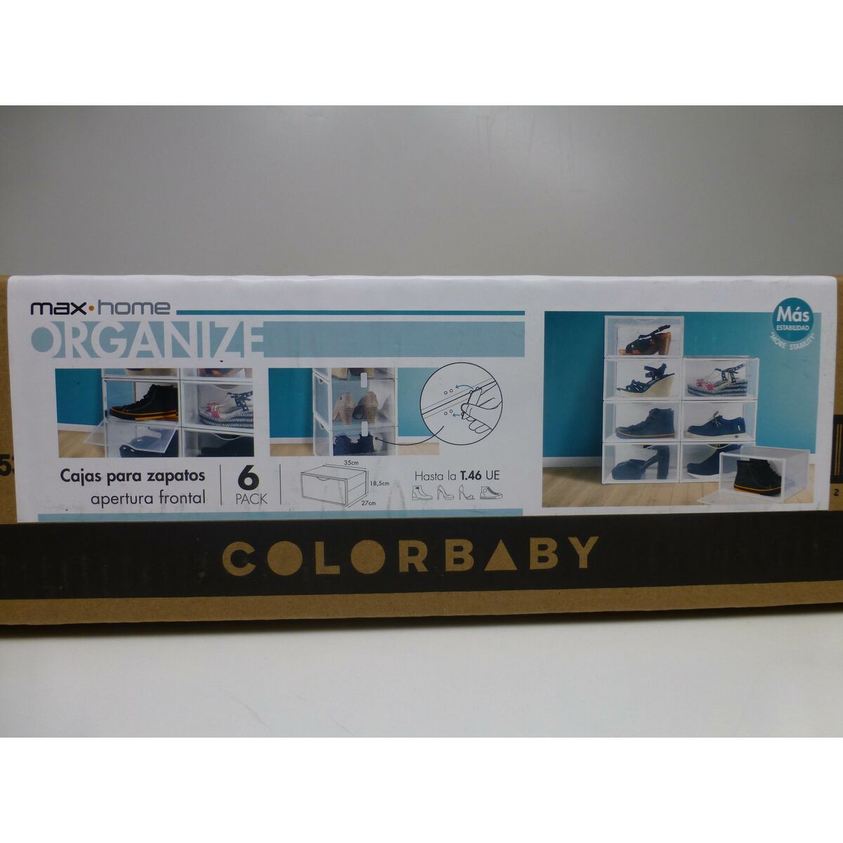 Stackable shoe box Max Home Vit 6 antal polypropen ABS 35 x 18,5 x 27 cm - 14