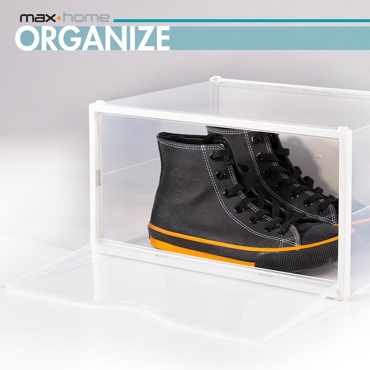 Stackable shoe box Max Home Vit 6 antal polypropen ABS 35 x 18,5 x 27 cm - 4