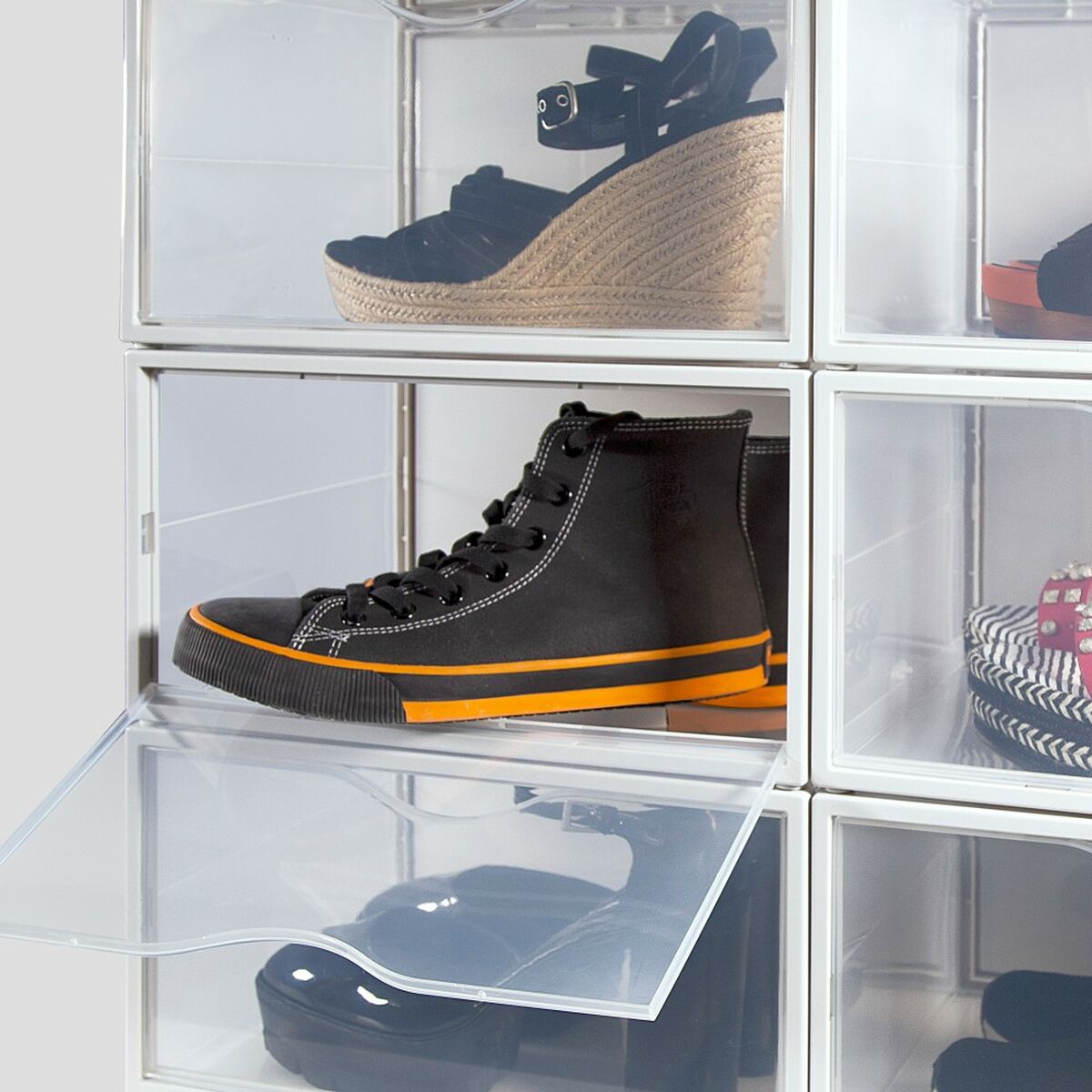 Stackable shoe box Max Home Vit 6 antal polypropen ABS 35 x 18,5 x 27 cm - 16