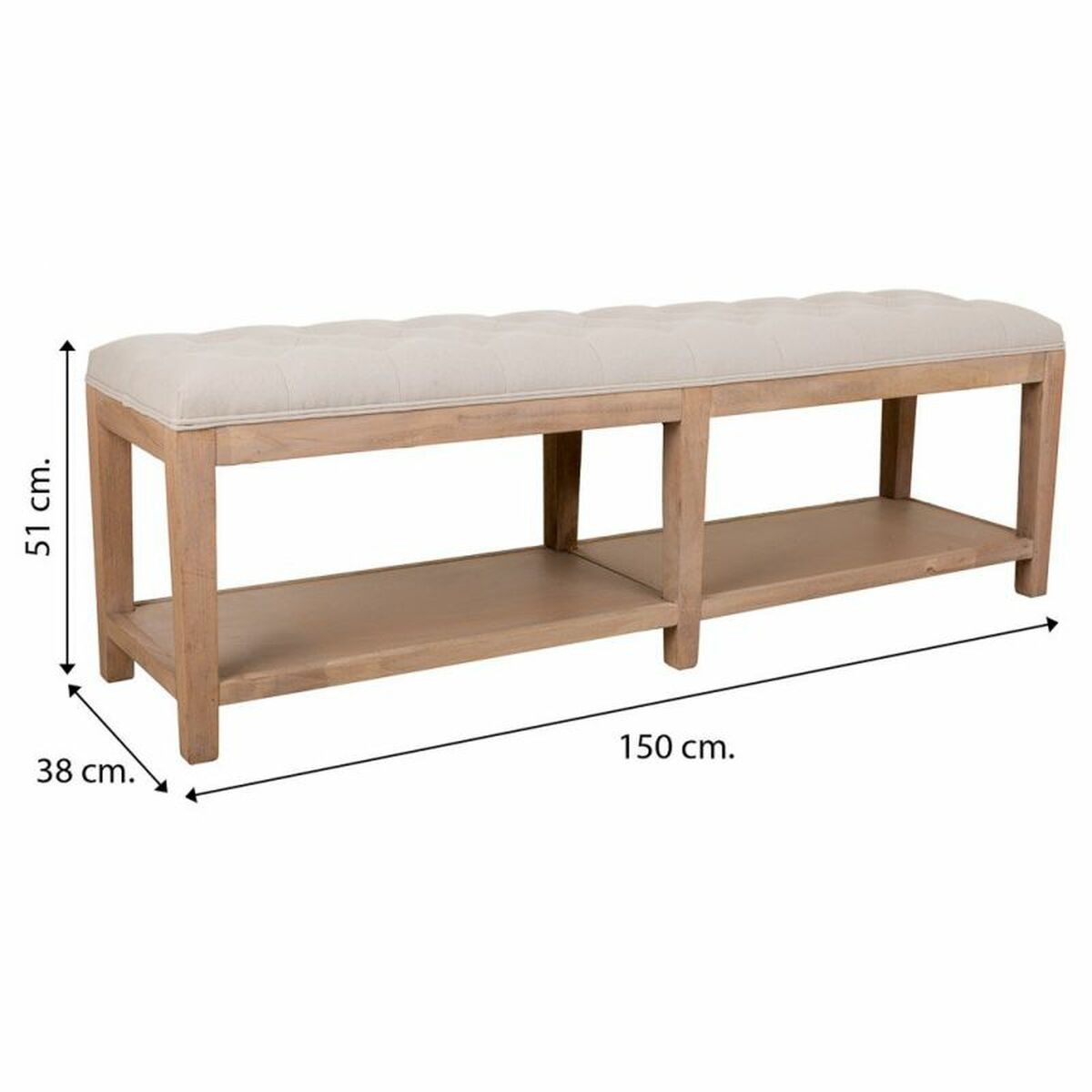 Sittpall Alexandra House Living Grå Kräm 38 x 51 x 150 cm - 8