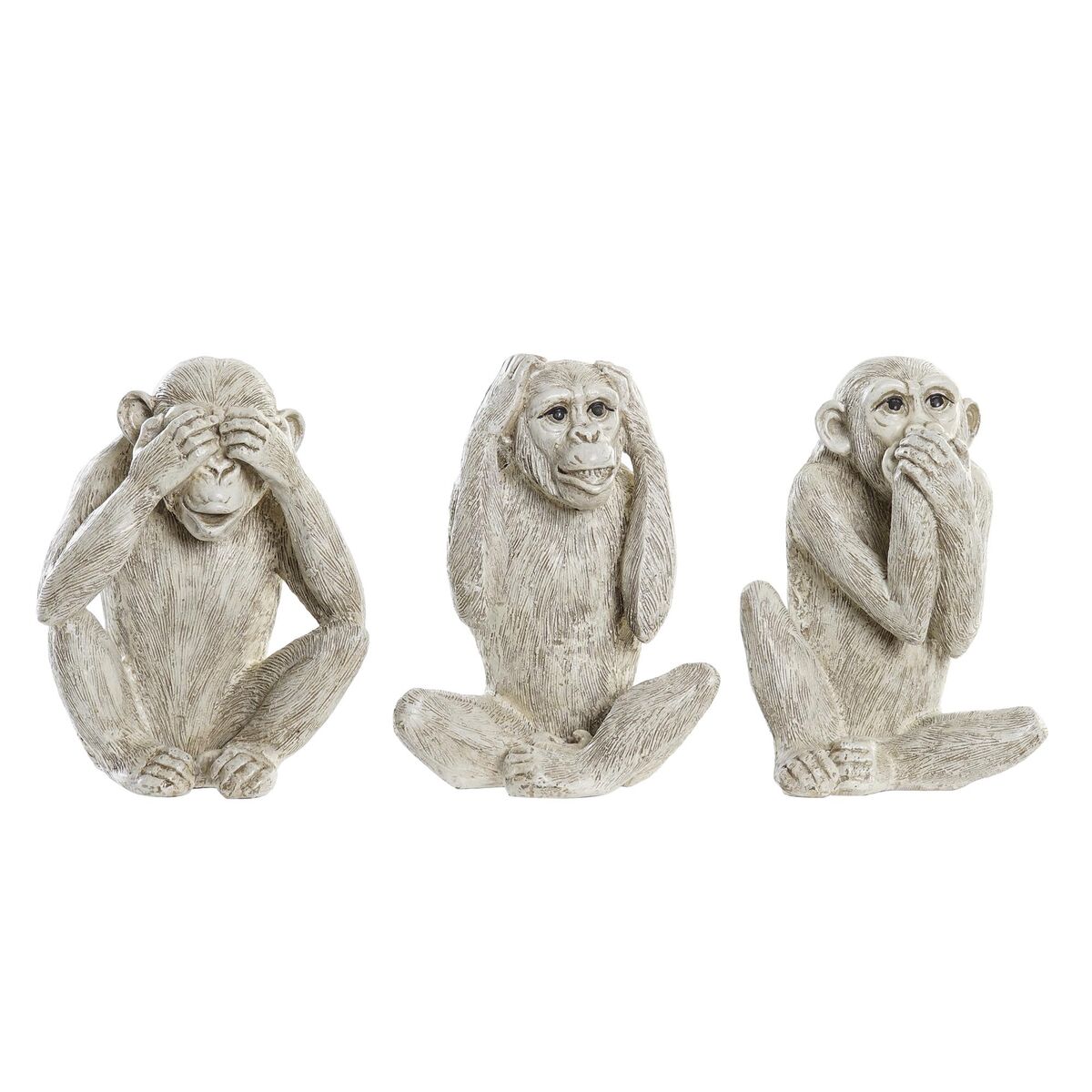 Prydnadsfigur DKD Home Decor Beige Vit Harts (14,5 x 11 x 19 cm) (3 antal)