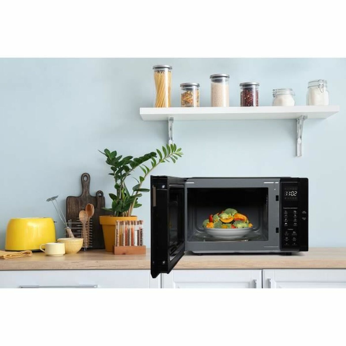 Mikrovågsugnen Continental Edison CEMO23B Svart noir 1280 W 23 L - 6