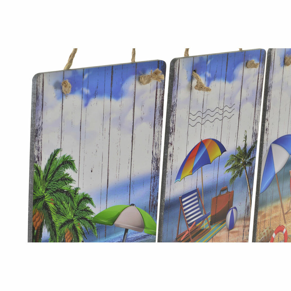Väggdekoration DKD Home Decor Strand Medelhavs 20 x 1,6 x 30 cm (3 Delar) - 2