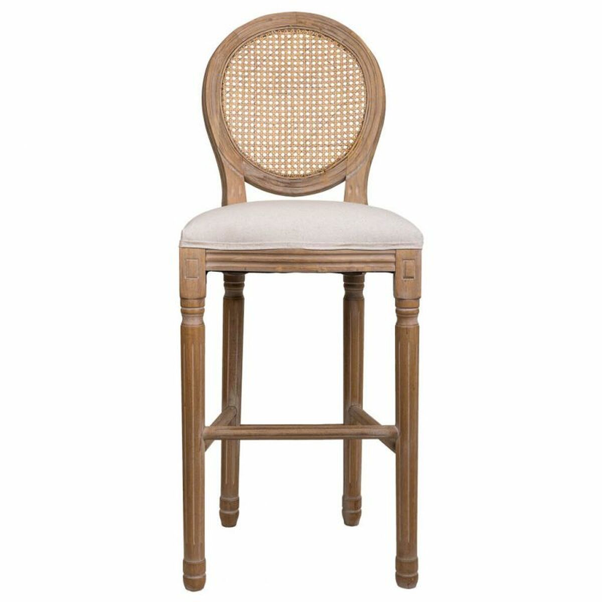 Sittpall Alexandra House Living Kräm Rattan Gummiträ 42 x 121 x 48 cm - 4