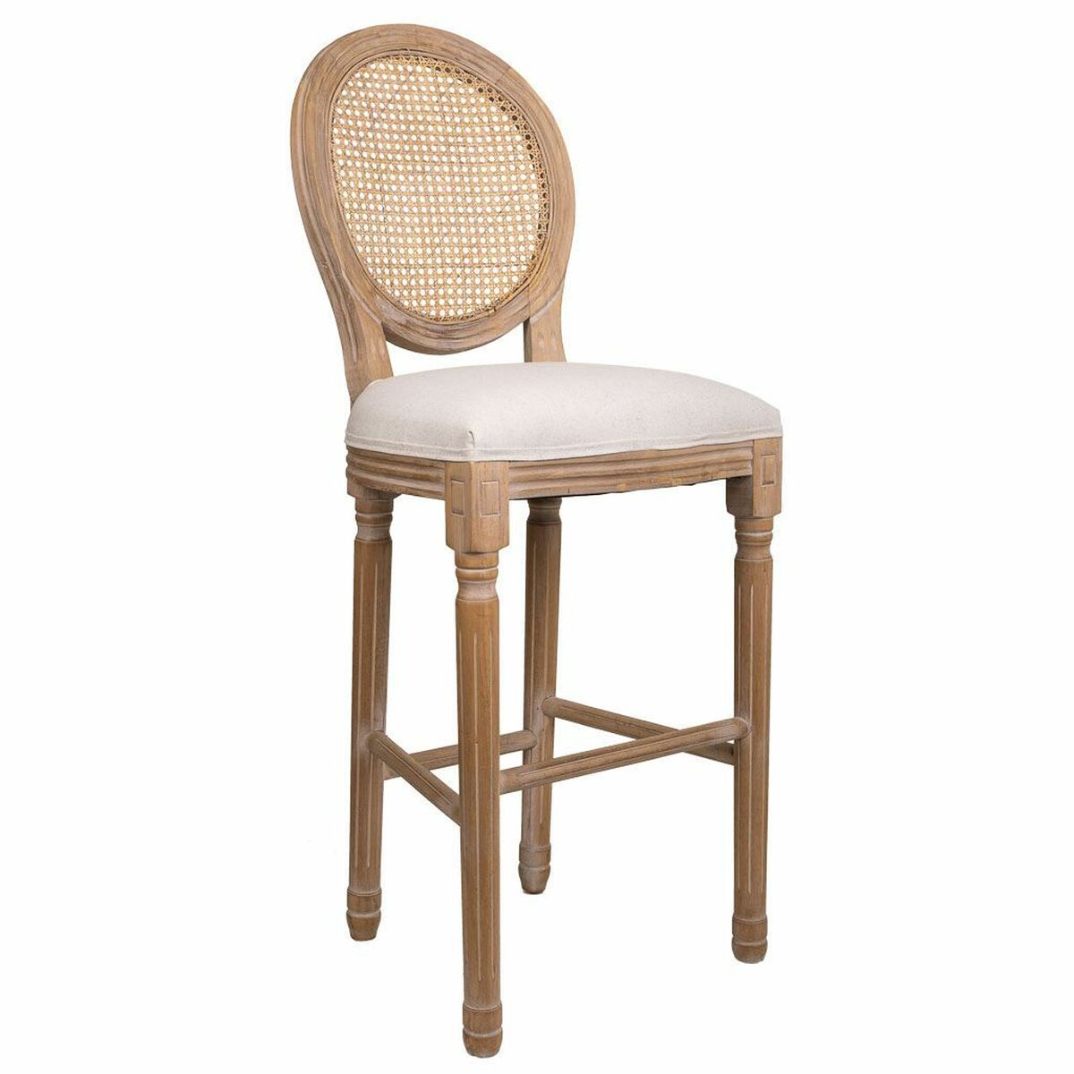 Sittpall Alexandra House Living Kräm Rattan Gummiträ 42 x 121 x 48 cm