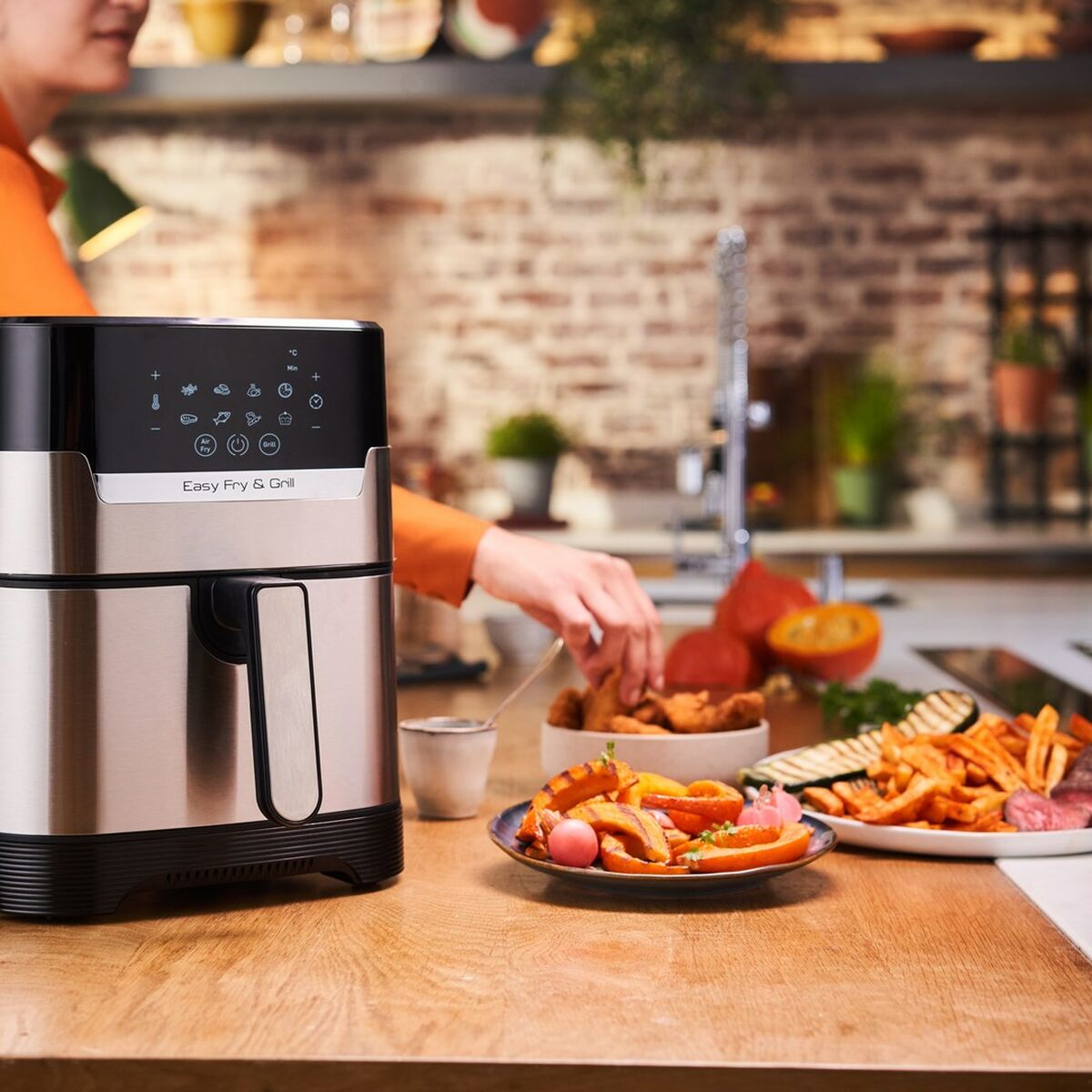 Luftfritös Tefal EY505D15 4,2 L Svart Grå Stål - 7