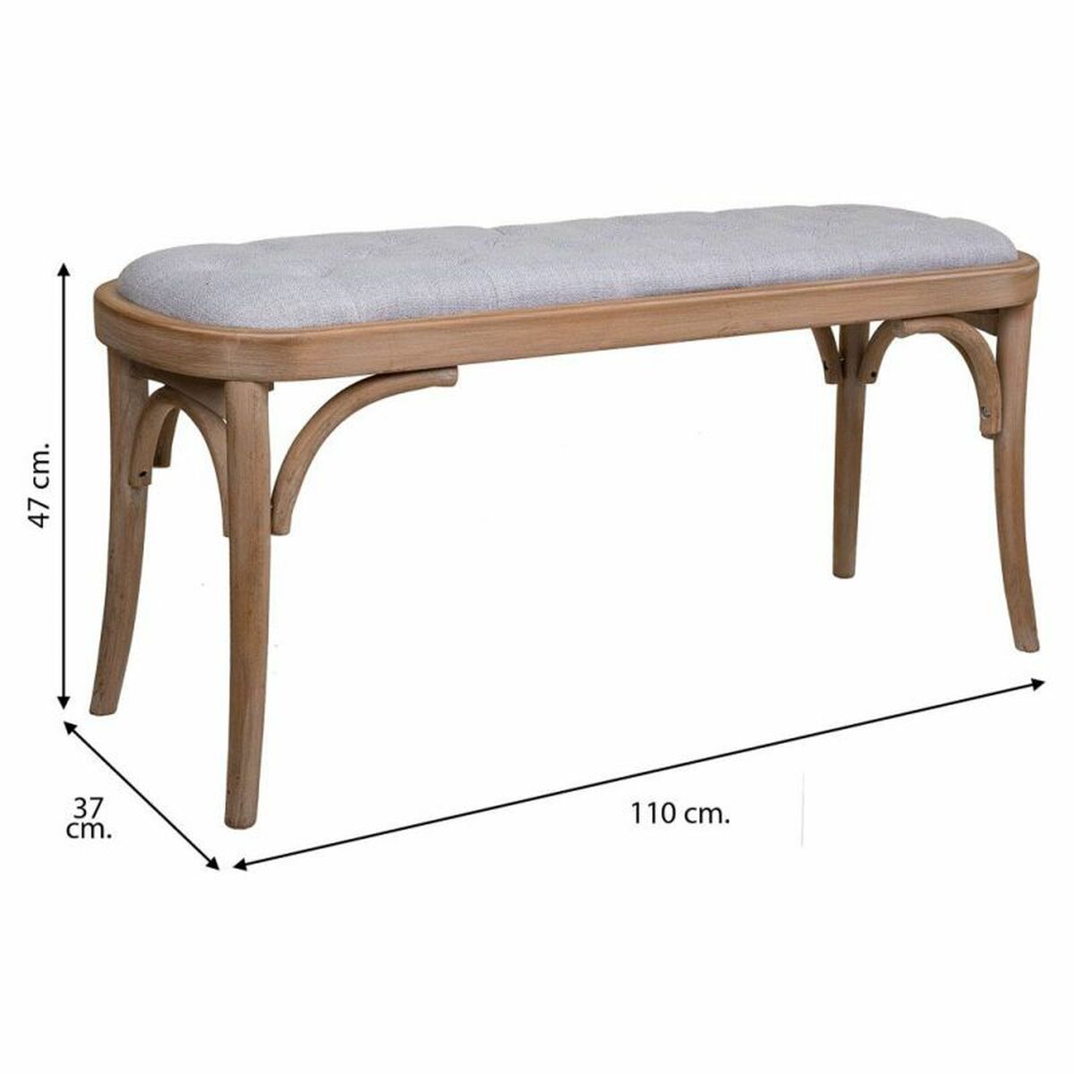 Sittpall Alexandra House Living Grå Gummiträ 37 x 47 x 110 cm - 6