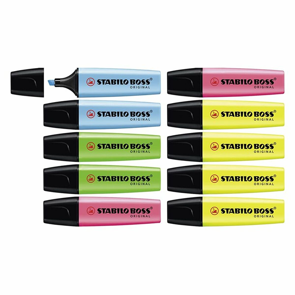 Fluorescerande markörsuppsättning Stabilo Boss Original 10 Delar Multicolour