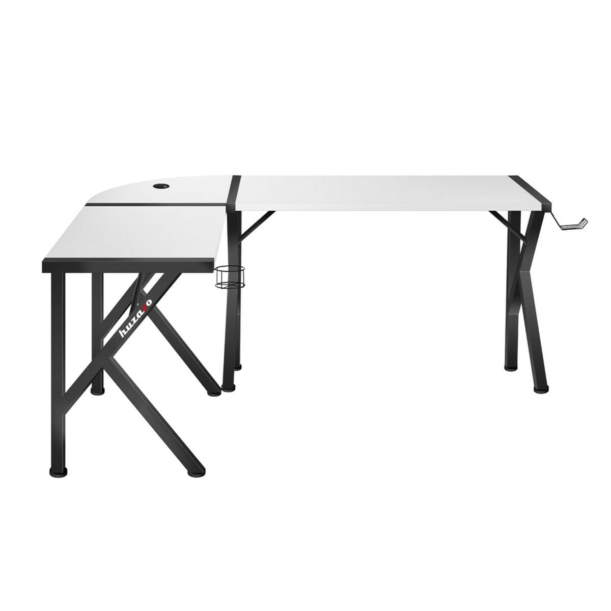 Skrivbord Huzaro Hero 6.3 Vit Svart Stål Kolfiber 154 x 74 x 117 cm - 3