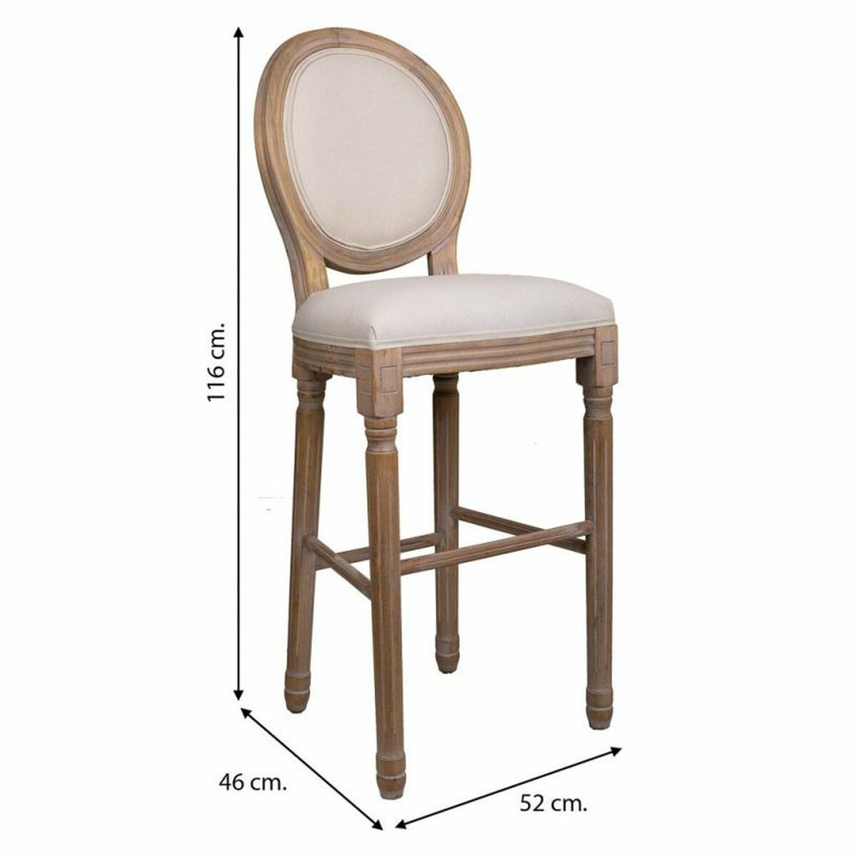 Sittpall Alexandra House Living Kräm Gummi Trä 46 x 116 x 52 cm - 5