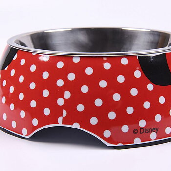 Hundmatare Minnie Mouse Röd Melamin 180 ml Svart Metall