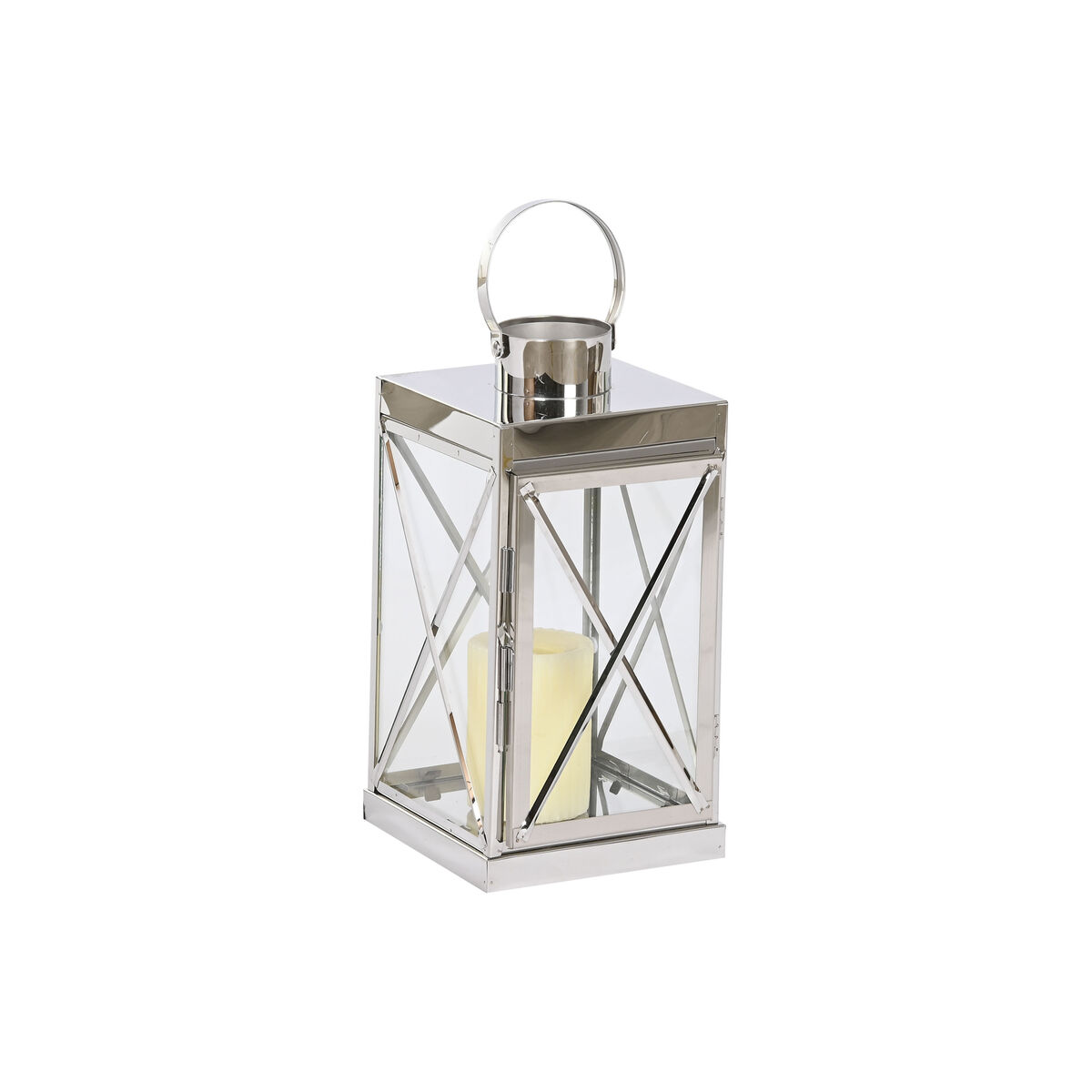 Lykta Home ESPRIT Silvrig Glas Stål Kromad 22 x 20 x 50 cm (4 Delar) - 2