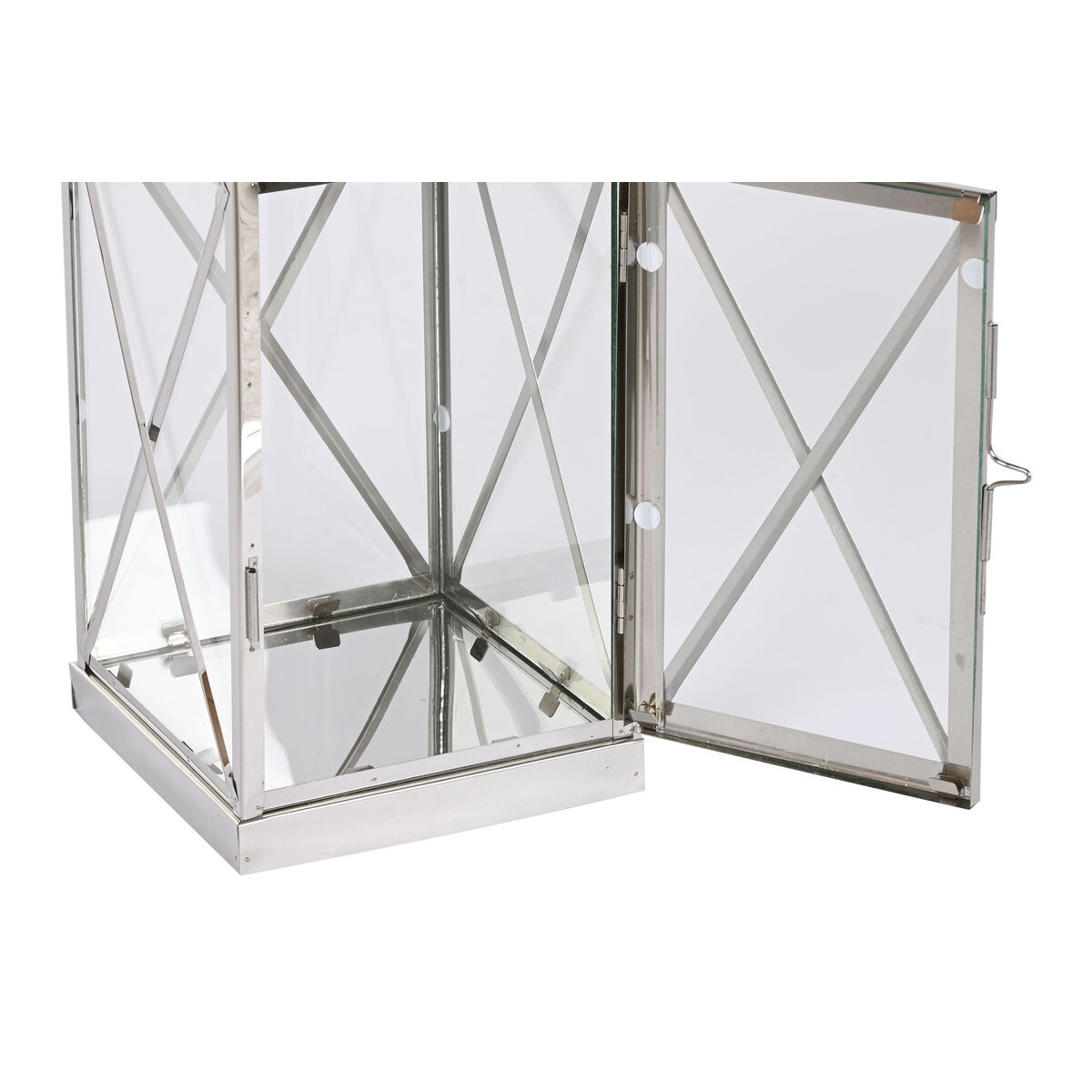 Lykta Home ESPRIT Silvrig Glas Stål Kromad 22 x 20 x 50 cm (4 Delar) - 3