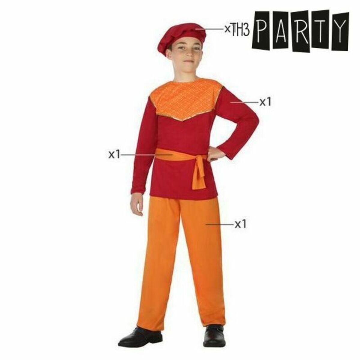 Maskeraddräkt för barn Pappersark / Höstack Röd 4 pcs - 2